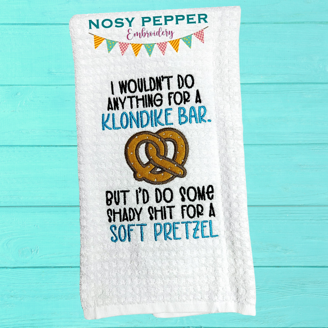 Soft Pretzel Applique machine embroidery design (4 sizes included) DIGITAL DOWNLOAD