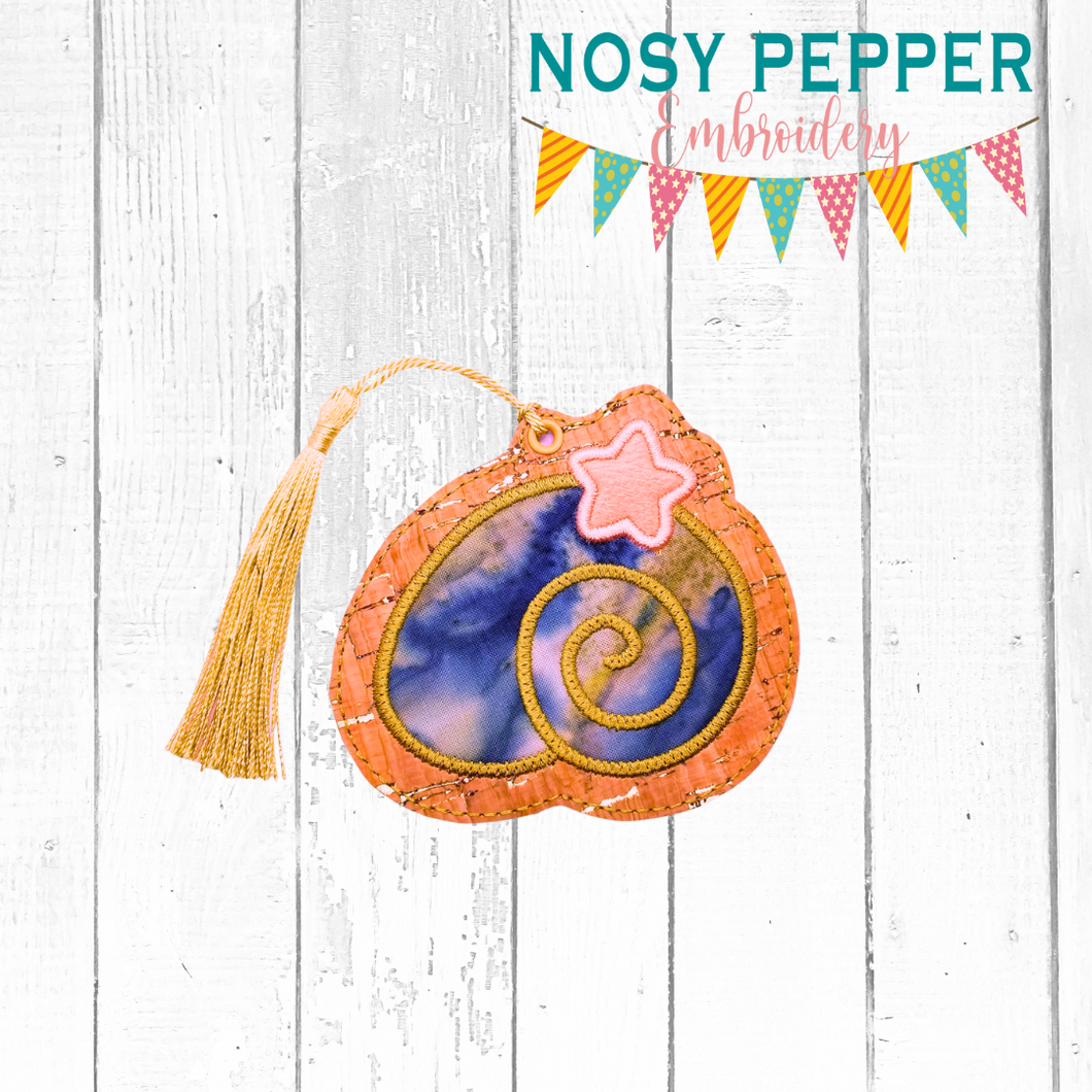 Shell Applique Bookmark machine embroidery design DIGITAL DOWNLOAD