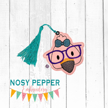 Load image into Gallery viewer, Flamingo Glasses bookmark 4x4 machine embroidery design DIGITAL DOWNLOAD