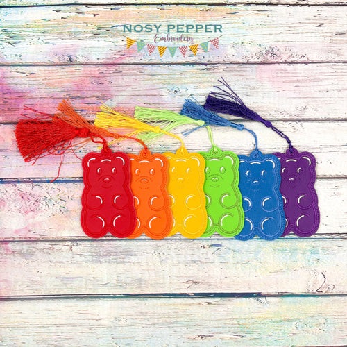 Gummy Bear bookmark machine embroidery design