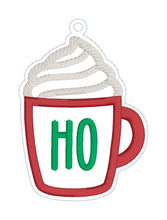 Load image into Gallery viewer, Applique Mug Ornament set (2 designs) machine embroidery design DIGITAL DOWNLOAD