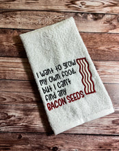 Load image into Gallery viewer, Bacon Seeds applique machine embroidery design (4 sizes included) DIGITAL DOWNLOAD