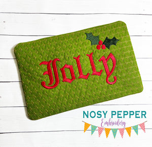Jolly quilted ITH Mug Rug (4 sizes included) machine embroidery design DIGITAL DOWNLOAD