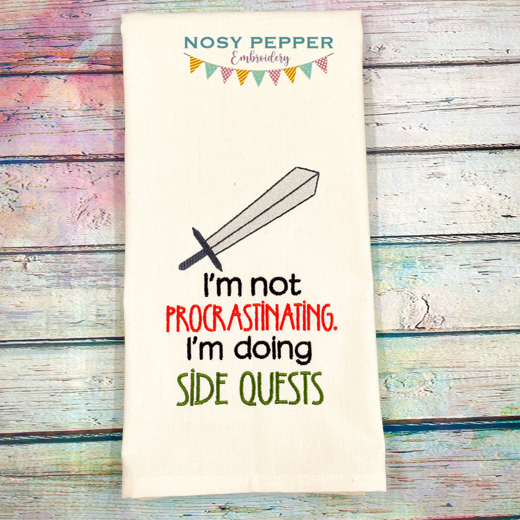 I'm Not Procrastinating sketchy machine embroidery design (4 sizes available) DIGITAL DOWNLOAD