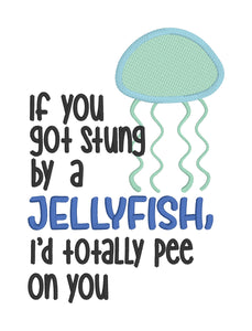 If you got stung by a jellyfish machine embroidery design (4 sizes included) DIGITAL DOWNLOAD