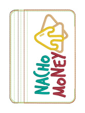 Load image into Gallery viewer, Nacho Money applique ITH Bag (4 sizes available) machine embroidery design DIGITAL DOWNLOAD