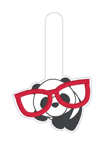 Panda Glasses Key Fob & Snap Tab sketchy