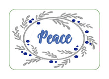 Load image into Gallery viewer, Peace ITH Mug Rug (4 sizes included) machine embroidery design DIGITAL DOWNLOAD
