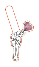 Load image into Gallery viewer, Skeletal Hand Snap tab (Single and Multi file included) machine embroidery design DIGITAL DOWNLOAD
