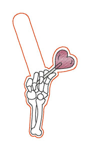 Skeletal Hand Snap tab (Single and Multi file included) machine embroidery design DIGITAL DOWNLOAD