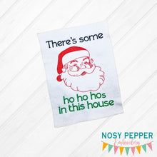 Load image into Gallery viewer, There's some ho ho hos in this house sketchy machine embroidery design 4 sizes included DIGITAL DOWNLOAD