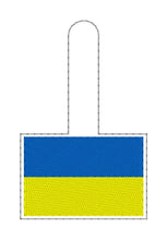 Load image into Gallery viewer, I stand with Ukraine Snap tab machine embroidery design DIGITAL DOWNLOAD