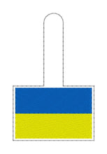 Load image into Gallery viewer, I stand with Ukraine Snap tab machine embroidery design DIGITAL DOWNLOAD