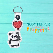 Load image into Gallery viewer, Panda Balloon sketchy snap tab single and multi files included machine embroidery design DIGITAL DOWNLOAD