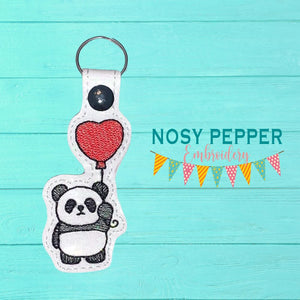 Panda Balloon sketchy snap tab single and multi files included machine embroidery design DIGITAL DOWNLOAD