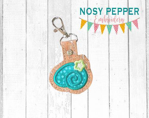 Shell Applique Snap tab (single & multi files included) machine embroidery design DIGITAL DOWNLOAD