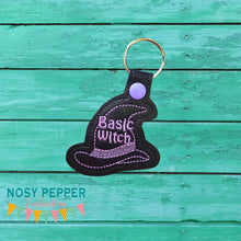 Load image into Gallery viewer, Basic Witch Snap tab (single and multi file included) machine embroidery design DIGITAL DOWNLOAD