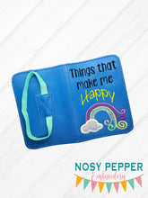 Load image into Gallery viewer, Things that make me happy applique notebook cover (2 sizes available) machine embroidery design DIGITAL DOWNLOAD