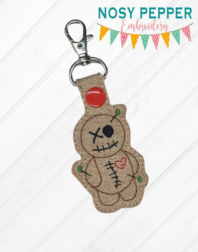 Voodoo doll snap tab Single and multi files included machine embroidery design DIGITAL DOWNLOAD