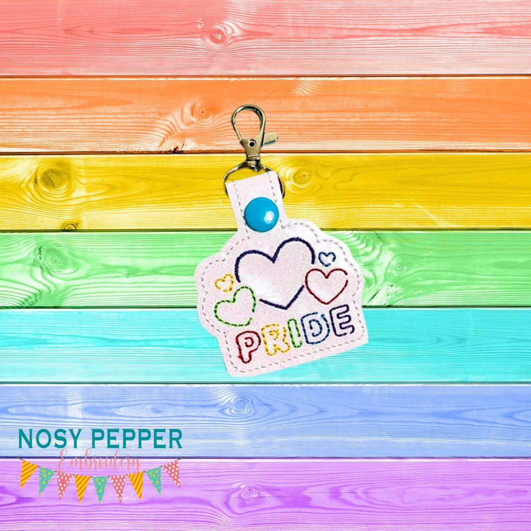 Pride Snap tab 4x4 machine embroidery design DIGITAL DOWNLOAD