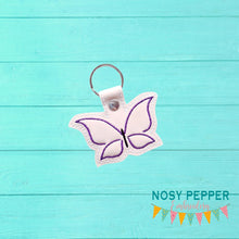 Load image into Gallery viewer, Butterfly Minimalist Snap tab (Single and Multi included) machine embroidery design DIGITAL DOWNLOAD