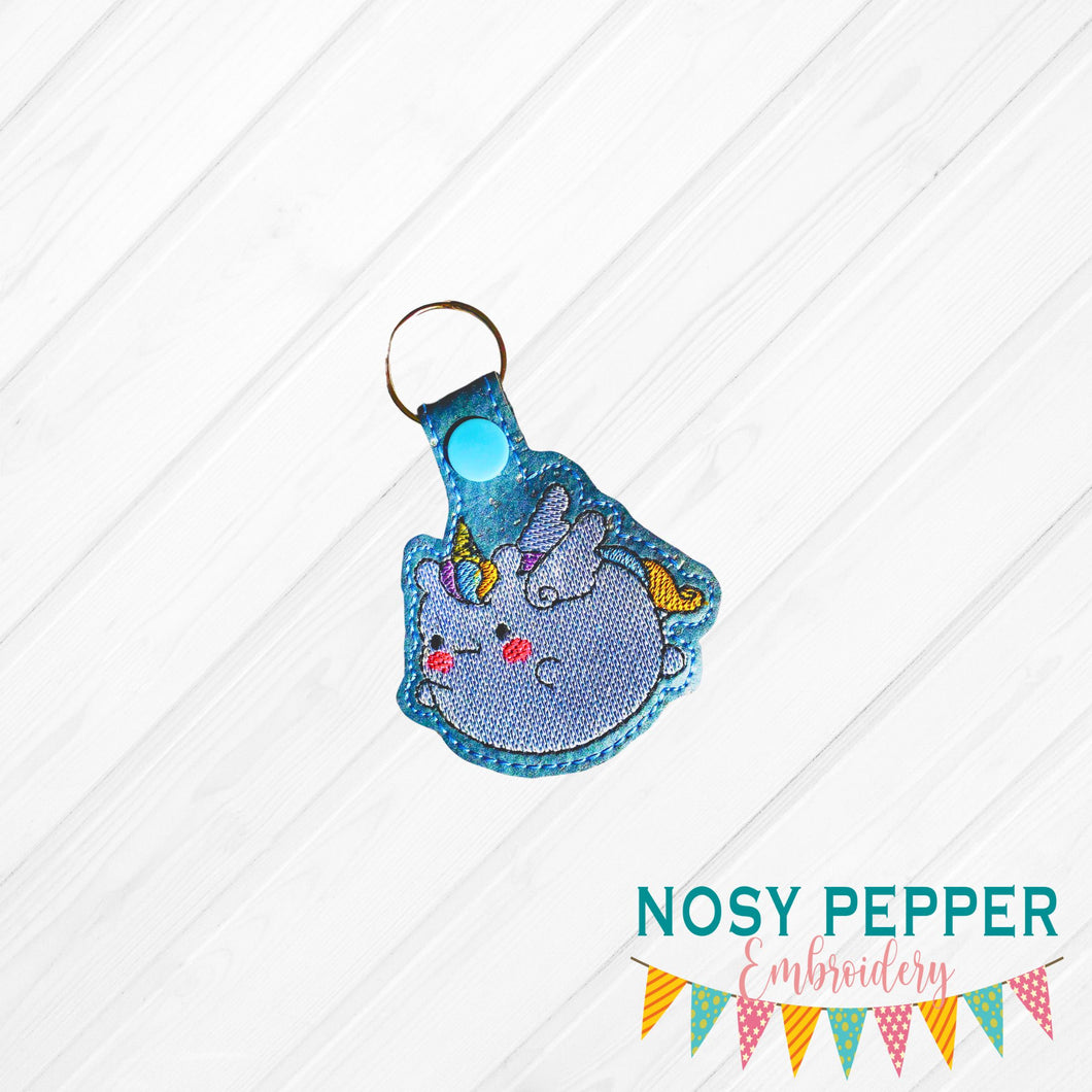 Chubby Unicorn Sketchy Snap tab 4x4 machine embroidery design DIGITAL DOWNLOAD