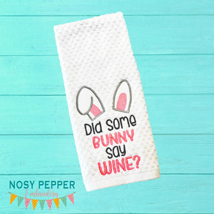 Did some bunny say wine applique machine embroidery design (4 sizes included) DIGITAL DOWNLOAD