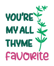 Load image into Gallery viewer, All Thyme Favorite machine embroidery design (4 sizes included) DIGITAL DOWNLOAD