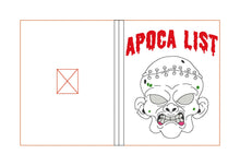 Load image into Gallery viewer, Apoca list Notebook cover (2 sizes available) machine embroidery design DIGITAL DOWNLOAD