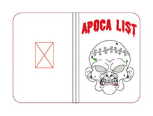 Load image into Gallery viewer, Apoca list Notebook cover (2 sizes available) machine embroidery design DIGITAL DOWNLOAD