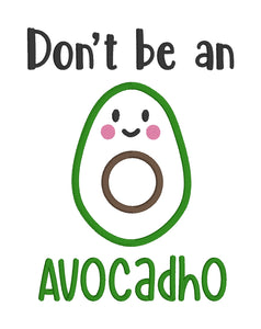 AvocadHo Applique machine embroidery design (5 sizes included) DIGITAL DOWNLOAD