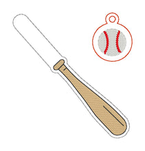 Load image into Gallery viewer, Baseball sketchy snap tab and charm set (single &amp; Multi files included) machine embroidery design DIGITAL DOWNLOAD