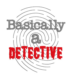 Basically a detective machine embroidery design (5 sizes included) DIGITAL DOWNLOAD