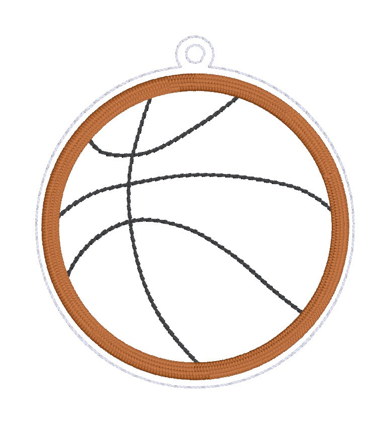 Basketball Applique bookmark/bag tag/ornament machine embroidery desig ...