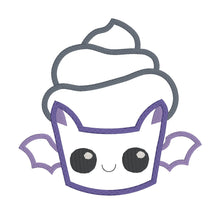 Load image into Gallery viewer, Bat Cake applique machine embroidery design (5 sizes included) DIGITAL DOWNLOAD