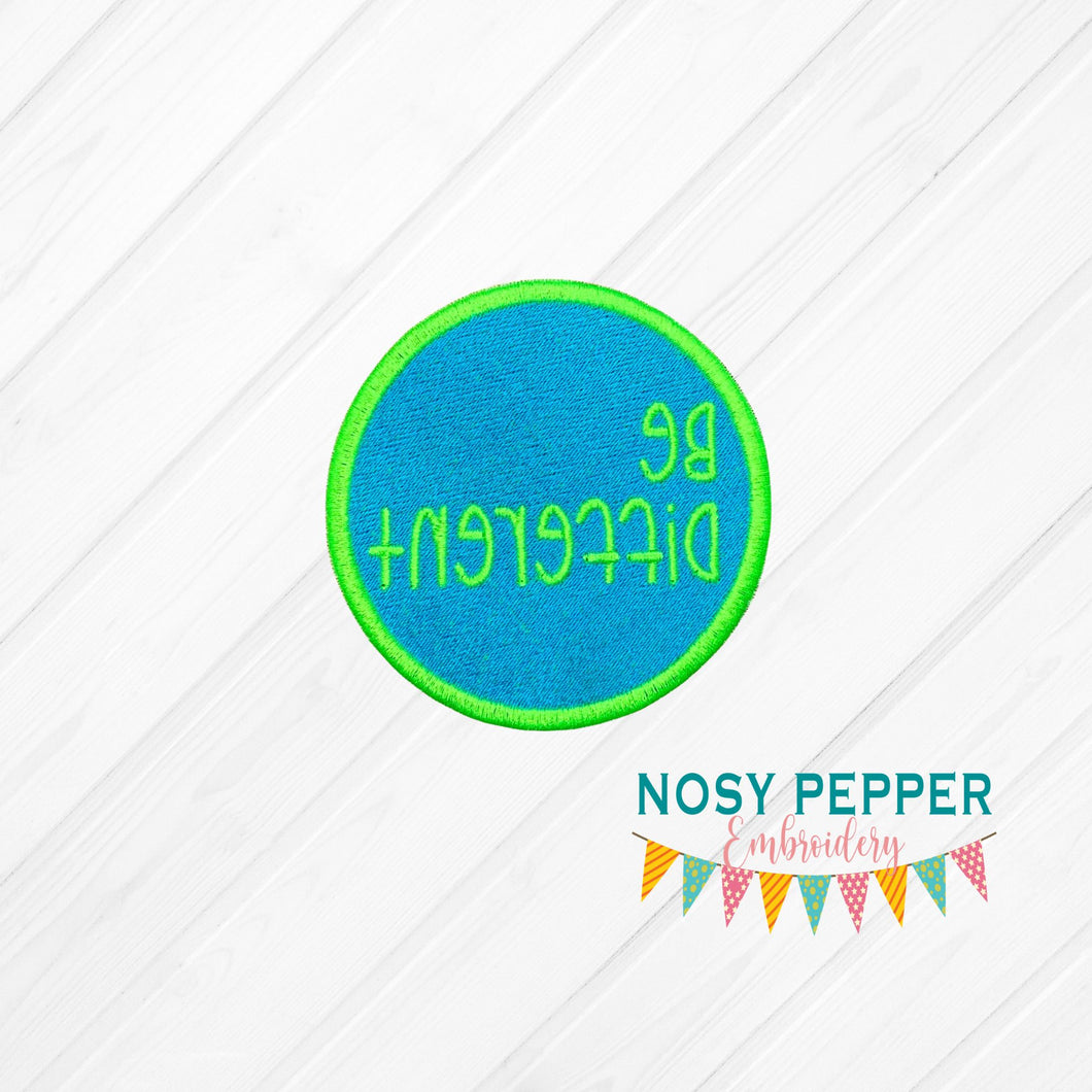 Be different patch machine embroidery design DIGITAL DOWNLOAD