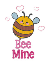 Load image into Gallery viewer, Bee Mine machine embroidery design 5 sizes included DIGITAL DOWNLOAD