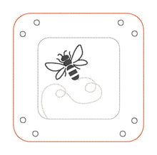 Load image into Gallery viewer, Bee Make up wipes and tray set (2 sizes with 4 designs included) machine embroidery design DIGITAL DOWNLOAD
