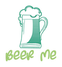 Load image into Gallery viewer, Beer Me sketchy machine embroidery design (4 sizes included) DIGITAL DOWNLOAD