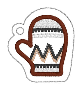 Bernie Snap tab and mitten charm set machine embroidery design DIGITAL DOWNLOAD