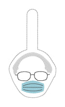 Load image into Gallery viewer, Bernie Snap tab and mitten charm set machine embroidery design DIGITAL DOWNLOAD