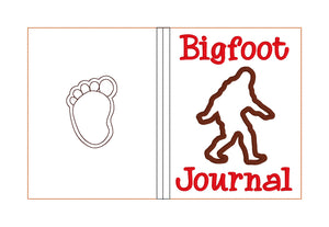 Bigfoot Journal notebook cover (2 sizes available) machine embroidery design DIGITAL DOWNLOAD