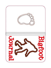 Load image into Gallery viewer, Bigfoot Journal notebook cover (2 sizes available) machine embroidery design DIGITAL DOWNLOAD