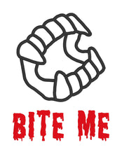 Load image into Gallery viewer, Bite me applique (5 sizes included) machine embroidery design DIGITAL DOWNLOAD
