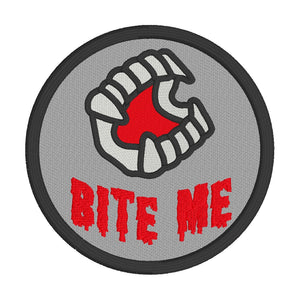 Bite me patch machine embroidery design DIGITAL DOWNLOAD