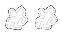 Load image into Gallery viewer, Body Outlines earrings machine embroidery design ITH DIGITAL DOWNLOAD