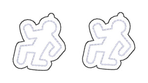 Body Outlines earrings machine embroidery design ITH DIGITAL DOWNLOAD