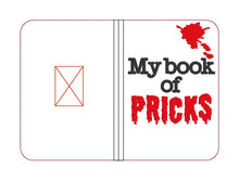 Load image into Gallery viewer, Book of pricks notebook cover (2 sizes available) machine embroidery design DIGITAL DOWNLOAD