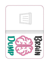 Load image into Gallery viewer, Brain Dump applique notebook cover (2 sizes available) machine embroidery design DIGITAL DOWNLOAD