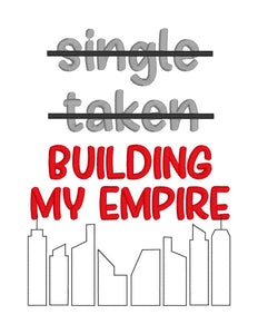 Building my empire machine embroidery design (4 sizes included) DIGITAL DOWNLOAD